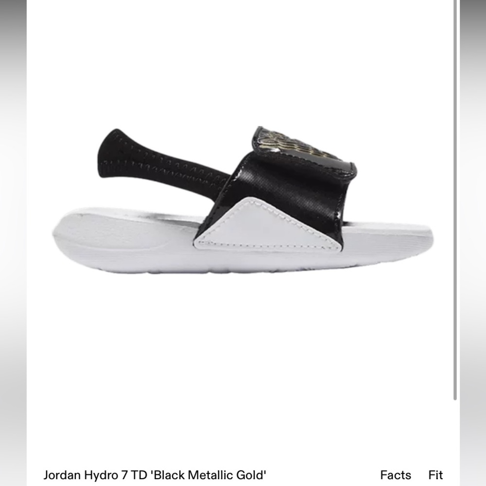 Jordan Hydro Retro 7 Velcro Slides Black Metallic Gold